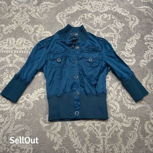 Outer Edge Women's Teal Snap Button Jacket Blue Size M Standard